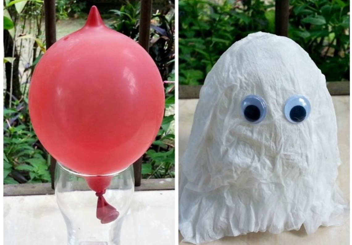 Fabriquer un fantôme à l'aide de papier de soie et d'un ballon!
