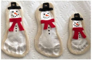 Tansformez une empreinte de pied en bonhomme de neige festif