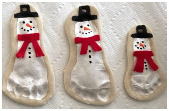 Tansformez une empreinte de pied en bonhomme de neige festif